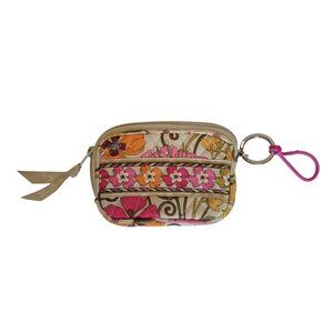 Vera Bradley Beige and Pink Print Small Wristlet